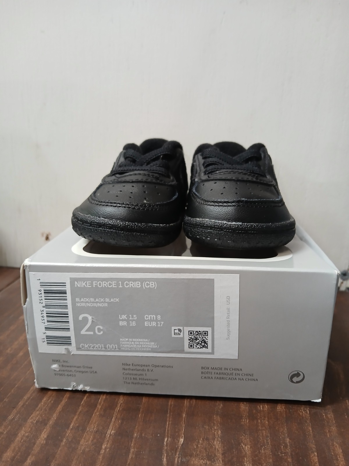 Infant Size 2c Triple Black Ck2201-001 Baby Sneakers