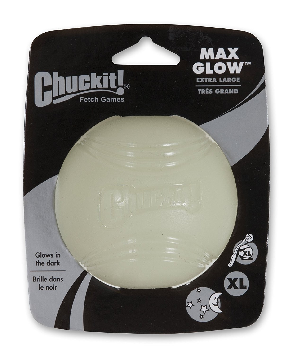 Chuckit Max Glow Ball Glows in the Dark X-Large Dog Toy 3.5 