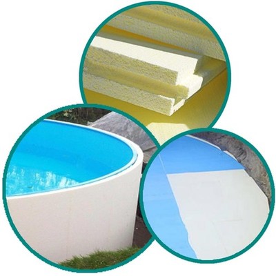 SET Rundpool Erdeinbau Schalung Bodenbelag Hartschaum PVC Ø 4 m 1,35 m conZero