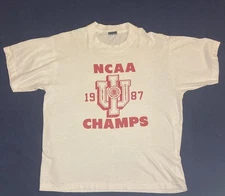 VTG  Indiana Hoosiers Basketball T Shirt sz L Single Stitch USA RARE