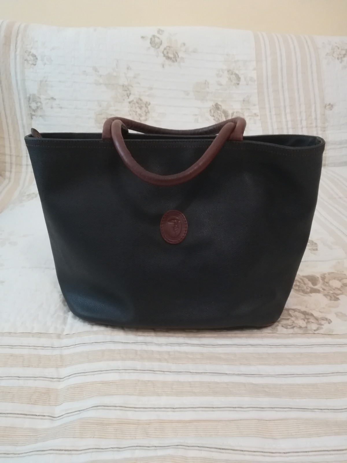 BORSA TRUSSARDI VINTAGE IN VERA PELLE E CUOIO RIGENERATA