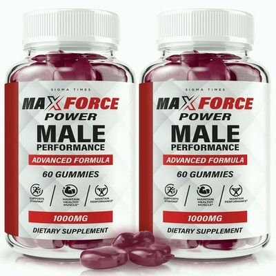 Max Force Power Gummies   For Men Energy, Stamina & Performance Support  -2 Pack