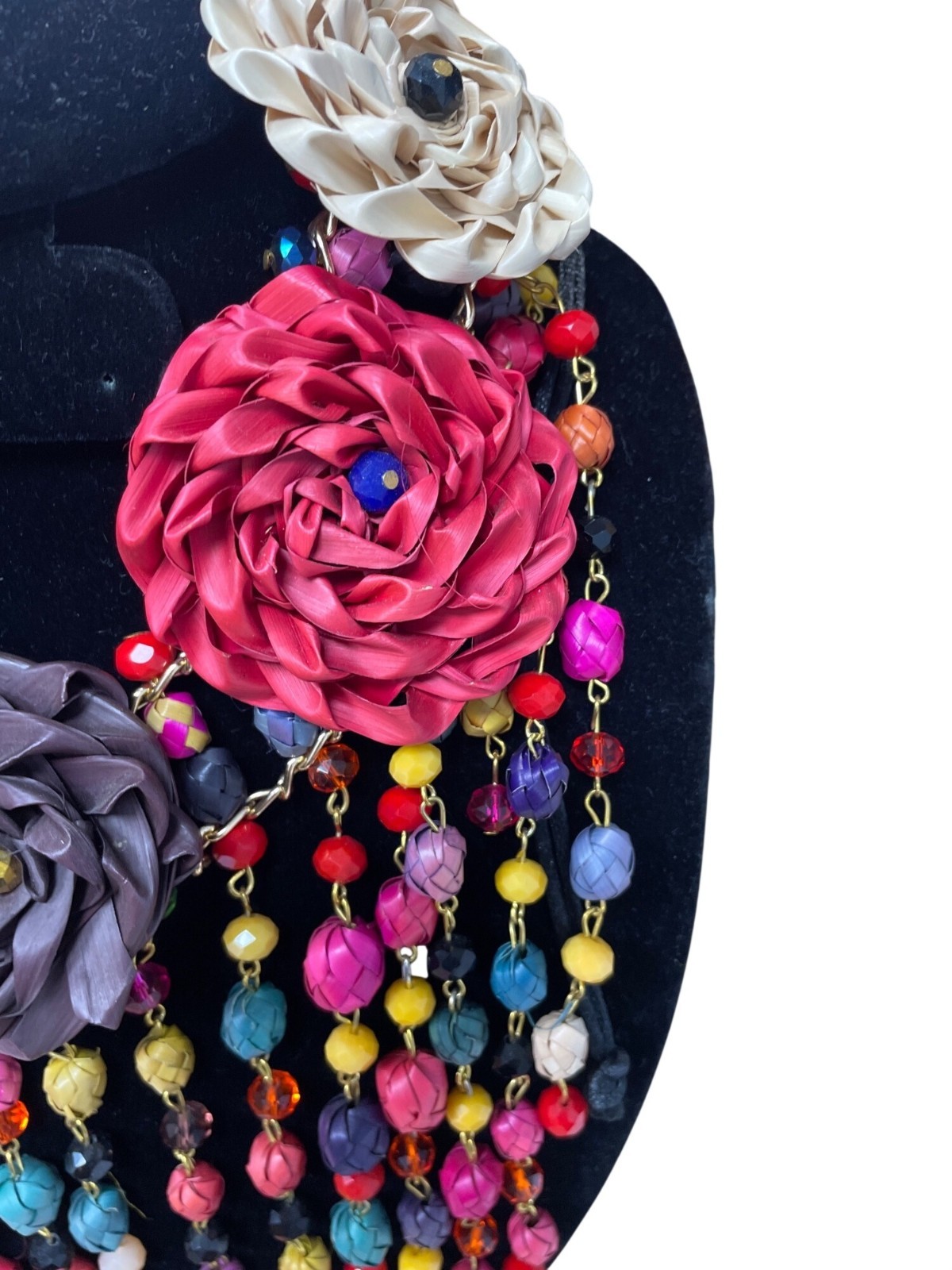 Handcrafted Multicolor Beaded Statement Necklace … - image 5
