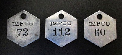 Vintage IMPCO Technologies, Inc. Metal ID Tags for Manufacturing Parts  Set of 3