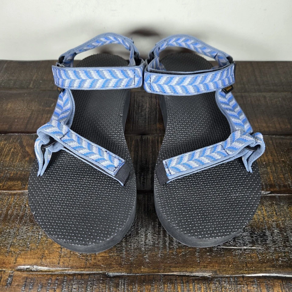 Женские туристические сандалии Teva средней формы универсальные размер 10 для улицы синие серые черные - Изображение 2 из 4