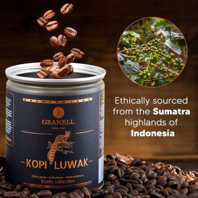 Kopi Luwak Coffee Beans, Premium Civet Coffee Luwak Whole Bean