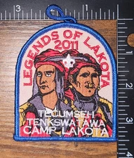 Camp Lakota Legends of Lakota 2011 Tecumseh Tenkswatawa BSA Camp Patch