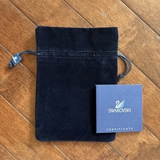 New Swarovski Velvet Blue Drawstring Jewelry Pouch with Authenticity certificate