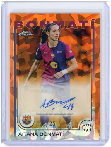 2024-25 Topps Chrome UEFA Women's UCL SAPPHIRE ORANGE AUTO AITANA BONMATI /25
