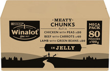 Meaty Chunks Mixed in Jelly Wet Dog Food Pouches 80X100G 4.22 per kilo