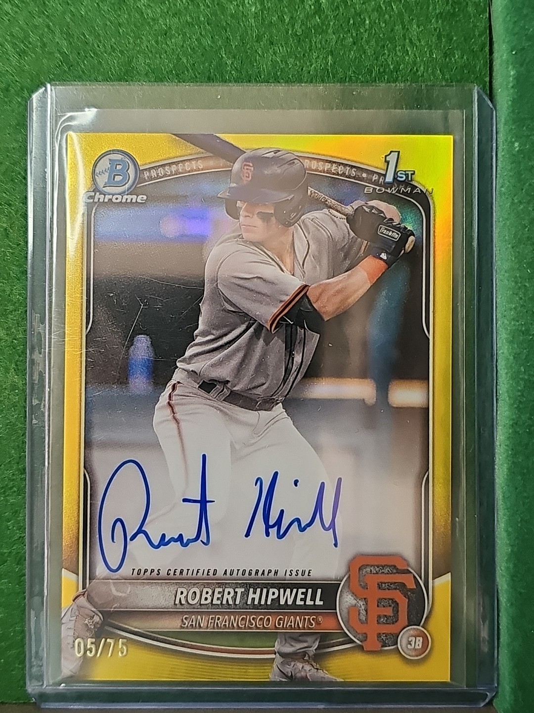 2025 Bowman Chrome Robert Hipwell - 1st Chrome Prospect Auto - Yellow /75