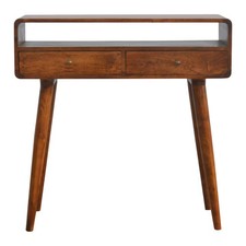 Adorable Solid Wood Furniture - Curved Chestnut Console Table