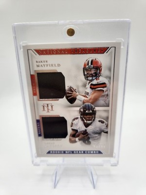 Baker Mayfield Lamar Jackson 2018 National Treasures Rookie Combo Materials /99