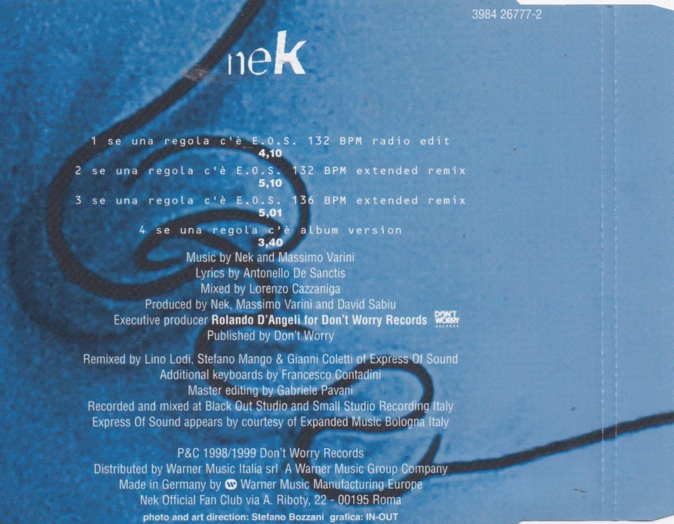 Nek - Se Una Regola C'è  (Remix) (4 Track Maxi CD) - Bild 2 von 2