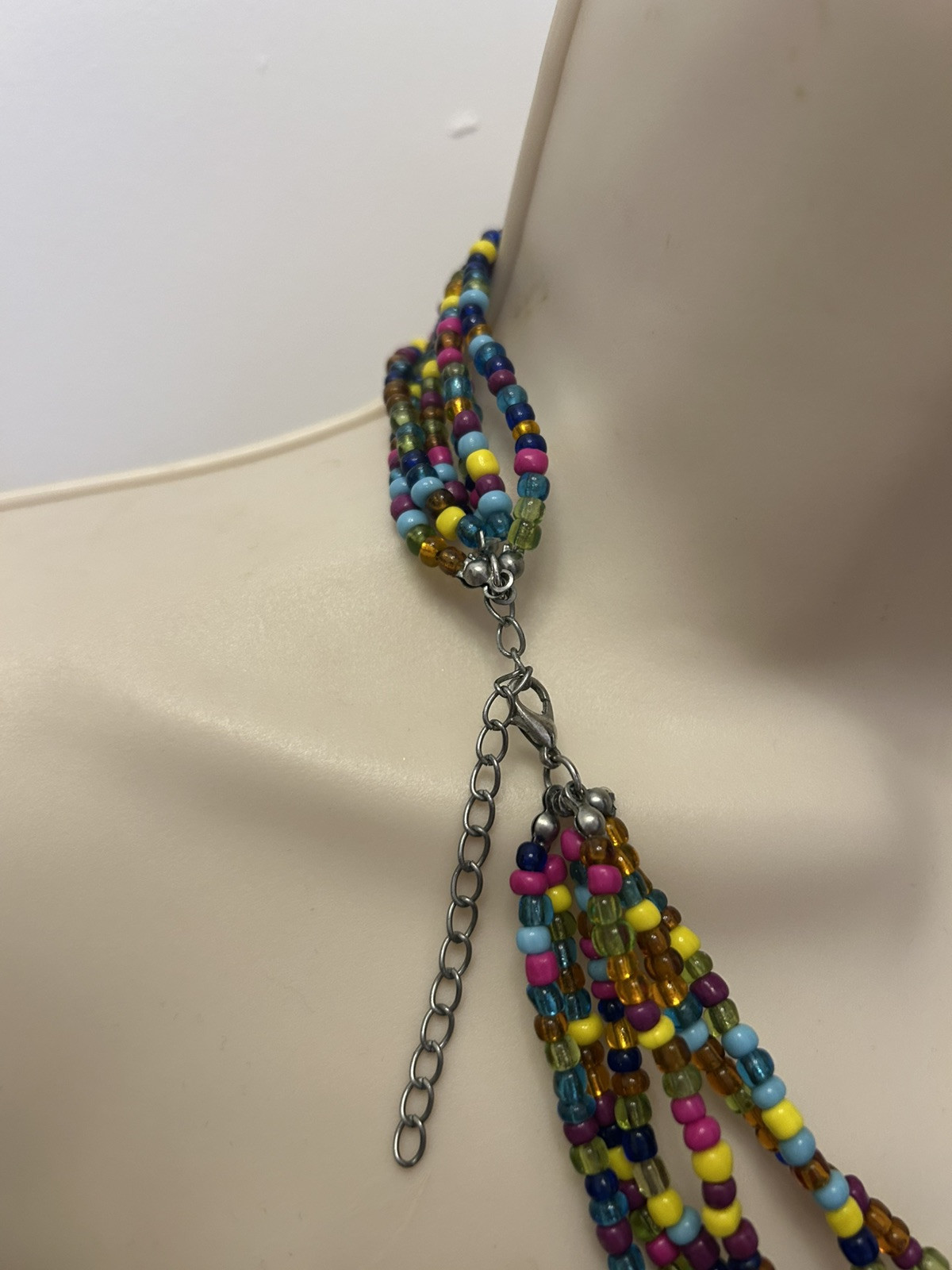 Collar Length Multi Strand Colourful Plastic Bead… - image 13