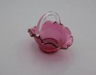 1:12 Dollhouse Mini Francis Whittemore Artisan Gorgeous Cranberry Glass Basket — photo 2