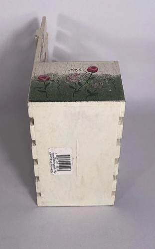 Vintage Wooden Picket Fence Planter Box White Roses Hand Painted Micky’s Minis - Afbeelding 5 van 9