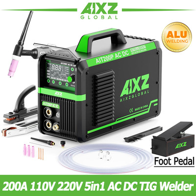 200A 5IN1 Aluminium TIG Welding Machine HF AC DC TIG Pulse  ARC Welder 110V 220V