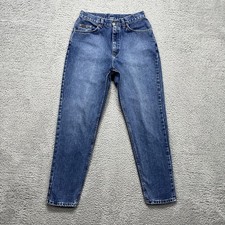 Vintage Lee 305 Jeans Womens 12 Medium Blue High Rise Tapered Mom Made USA 90s