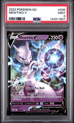 2022 MEWTWO V PSA 9 Rare Pokemon Go #030 030/078 MINT | eBay