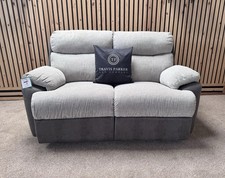 Fabb Furniture Freya 3 Seater Sofa, Power Recliner,  Fabric, Brown Mix.