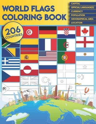 World flags coloring book Discover all the flags of the world while having fu...