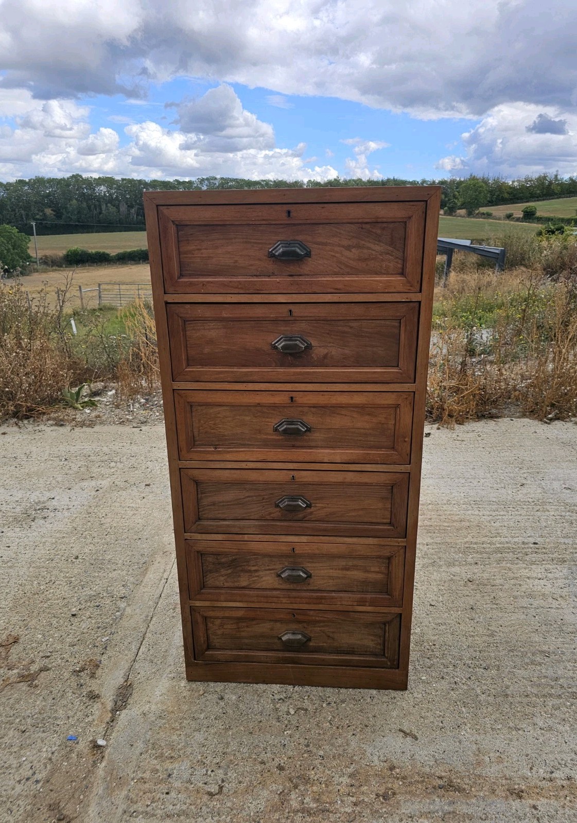 Large Vintage Wooden Tallboy Chest Of Drawers 6 Drawers Victorian Style — image 2