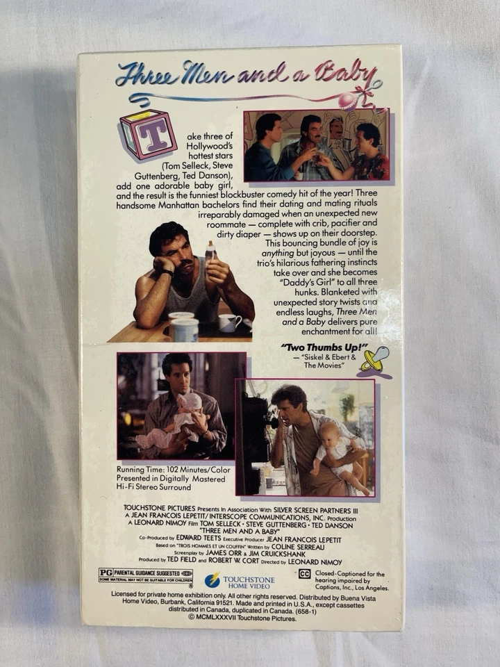 Three Men and a Baby VHS (1987) Touchstone Home Video - Sealed Foto 2 de 4