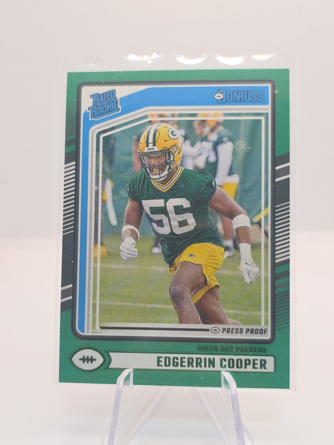 2024 Panini Donruss - Rated Rookie Edgerrin Cooper #325 Press Proof Green (RC)