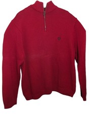 Chaps Men's Size XXL  1/4 Zip Pullover Knit Sweater Christmas Red