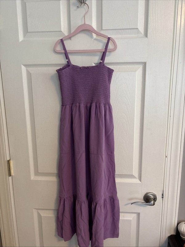 Design History Girls Sundress, Purple, Elastic Top Portion, Size L, Sleeveless