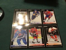 1992 Pinnacle Sample Sheet Andy Moog Eric Lindros Denis Savard Owen Nolan RARE!