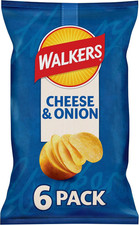 Cheese and Onion Vegetarian Multipack Crisps 6X25G