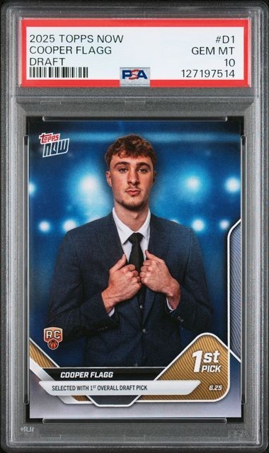 Cooper Flagg Rookie PSA 10 #D1 Draft Night 2025 Topps NOW® Basketball Mavericks