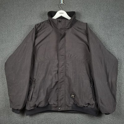 Vintage HELLY HANSEN Jacket Mens 2XL Black Bomber Fleece Windbreaker Sailing