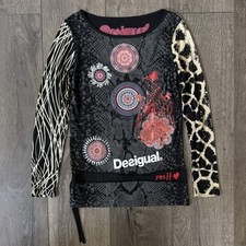 black multi print euro designer long sleeve s...