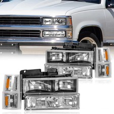 Headlights Bumper Lamps For 94-98 Chevy Silverado Tahoe Suburban C10 Ck 1500