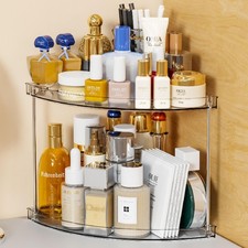 2 Tier Corner Bathroom Counter Organizer,Clear Bathroom Organizers and Storag...