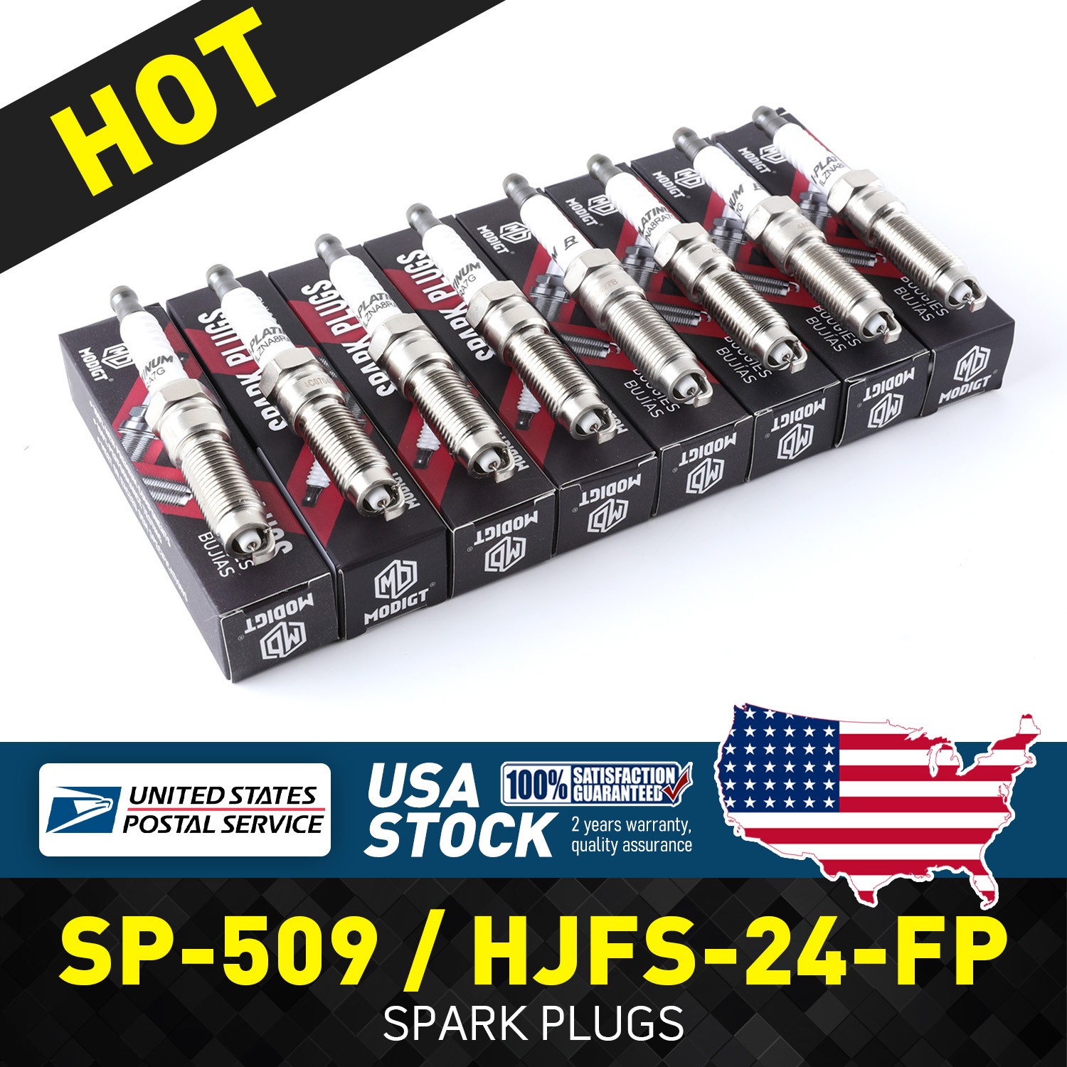Premium 8 Pcs Replacement For Motorcraft SP-509 HJFS-24FP Spark Plugs New MGT