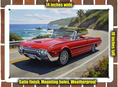 Metal Sign - 1962 Ford Thunderbird Oil Painting - 14x10