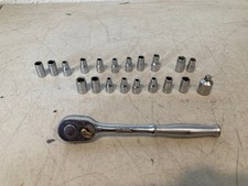 Vintage Snap-on F-70n Ferret 38 Drive Ratchet 20 Mixed Sockets Lot
