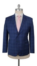  6000 Brioni Blue Wool Plaid Suit - BR314261 