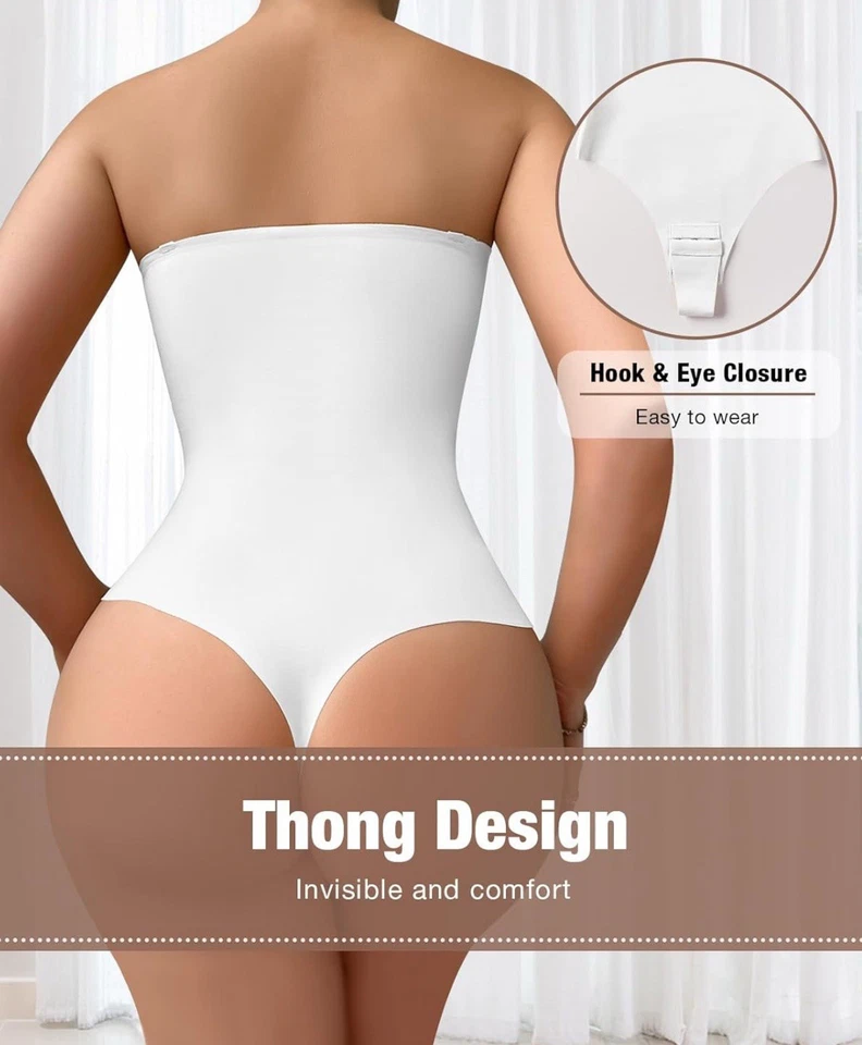 Body feminino modelador sem alças triângulo controle de barriga tamanho G - Imagem 2 de 4