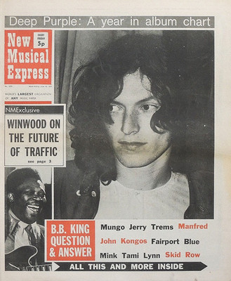 NME 19 JUNE 1971 . STEVIE WINWOOD FRONT COVER . BB KING DEEP PURPLE SWEET FREE