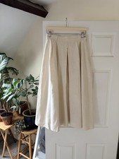 Rare vintage Jaeger raw silk cream midi skirt Excellent Condition Size 10