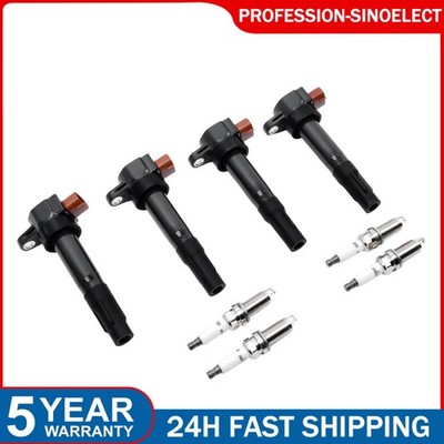 4 Ignition Coil +4 Spark Plug Pack for Suzuki Grand Vitara Kizashi Swift SX4 L4