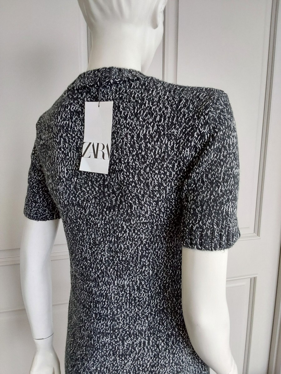 Zara knitted short sleeve mini pencil sweater- dress sz S NWT | eBay