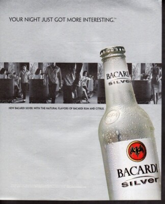 Vintage print ad advertisement Alcohol Bacardi Rum Silver Got More Interesting