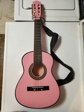 30" Junior Pink Wooden Guitar W/ Strap & String Local Pickup 
