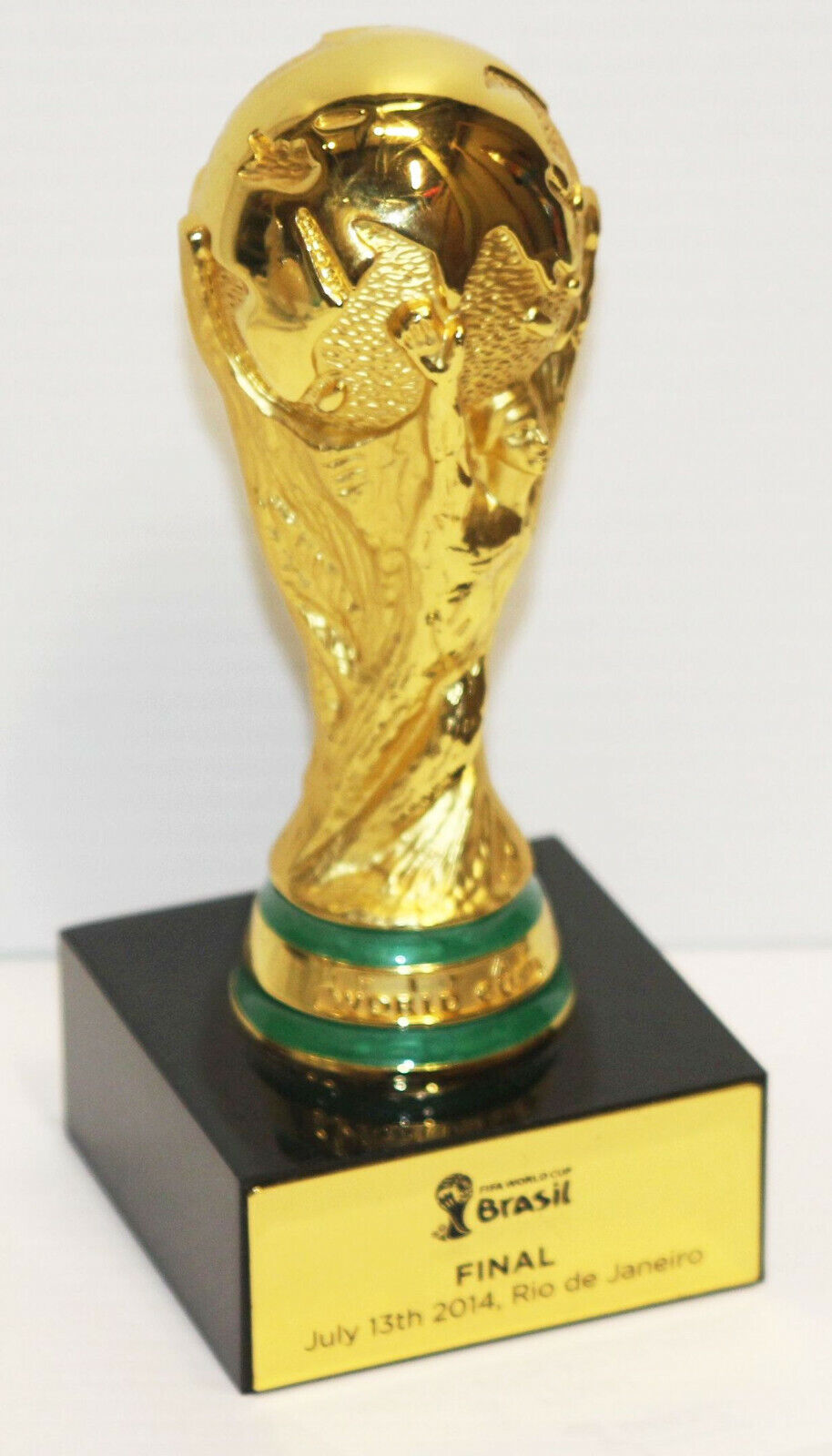 A miniature replica of the World Cup trophy presented by FIFA to